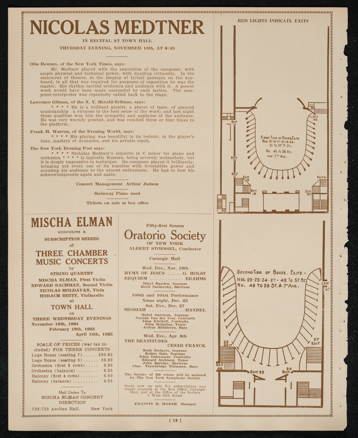 New York Philharmonic Students' Concert, November 12, 1924, program page 10