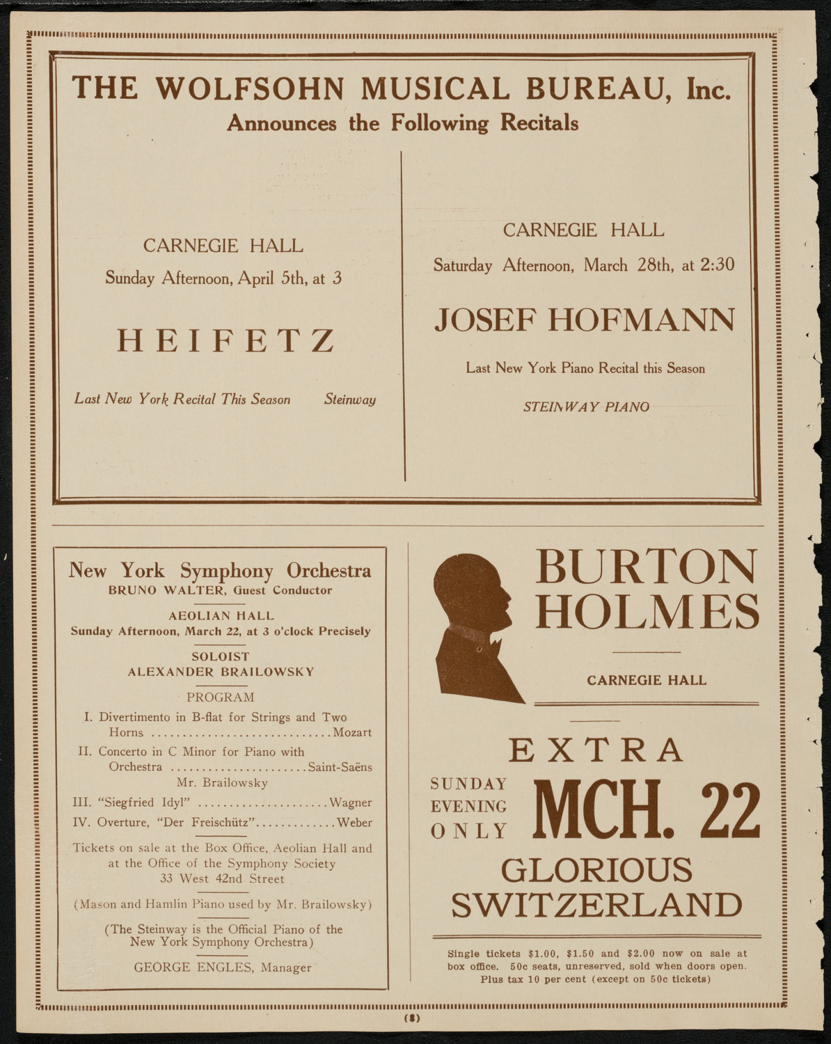 Benefit: Hebrew Home for the Aged, March 21, 1925, program page 8