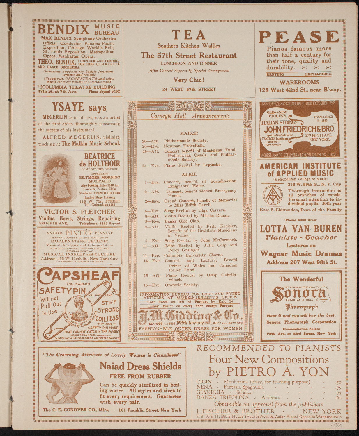 Scandinavian Concert, March 25, 1916, program page 3