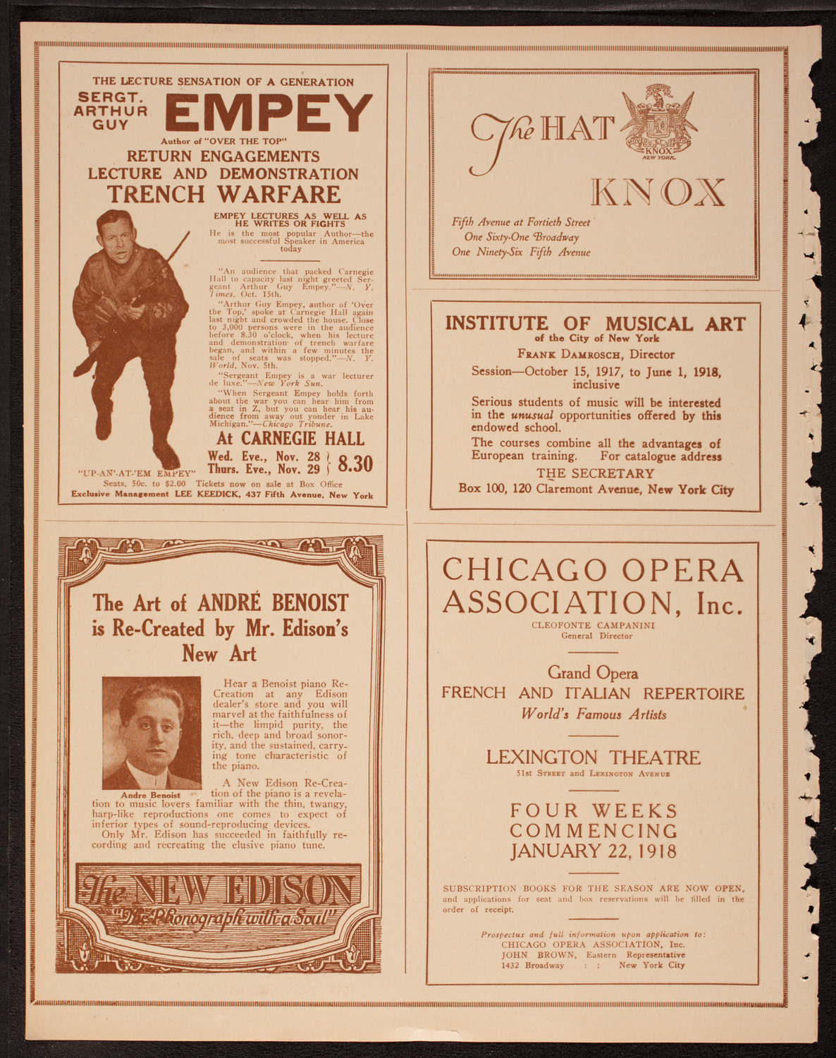 Meeting: The Humanitarian Cult, November 20, 1917, program page 2
