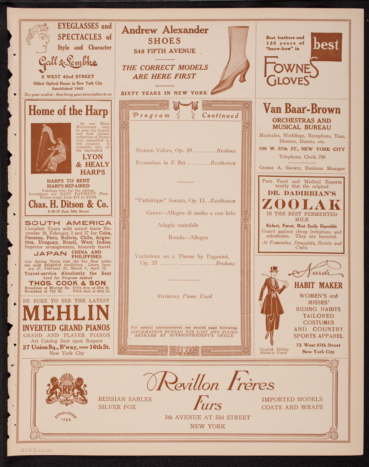 Ethel Leginska, Piano, November 2, 1916, program page 7