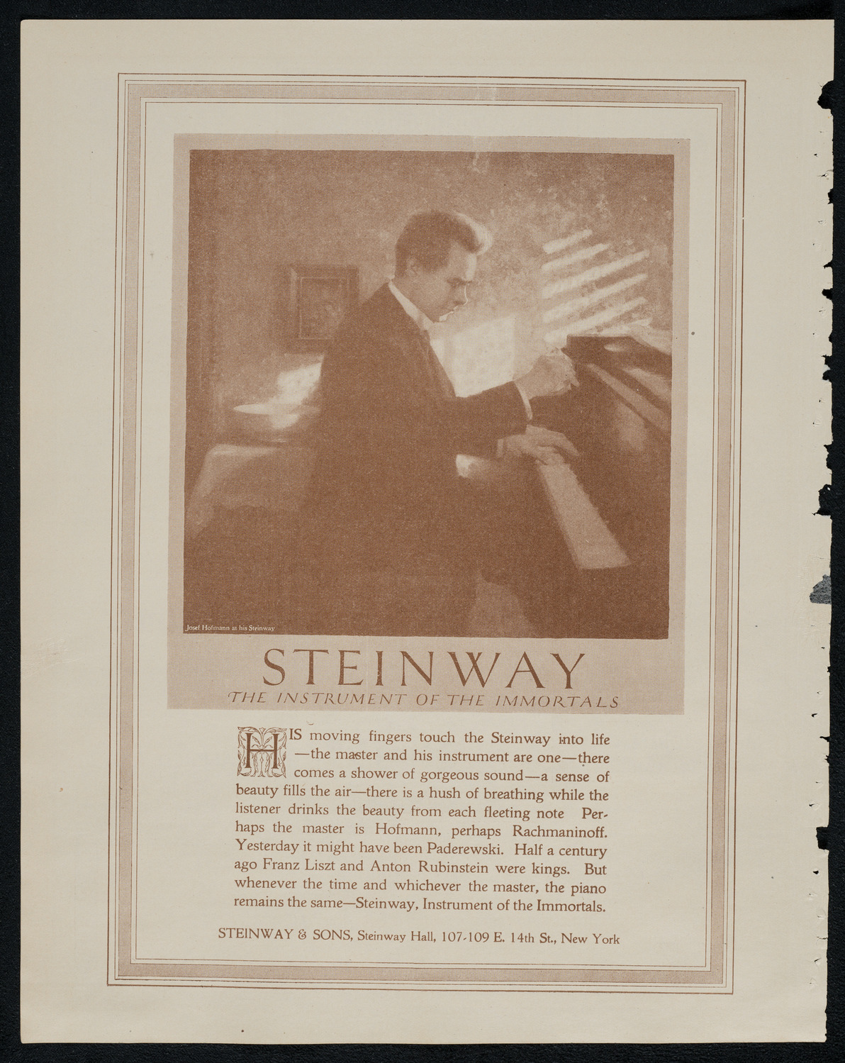 Josef Hofmann, Piano, January 15, 1921, program page 4