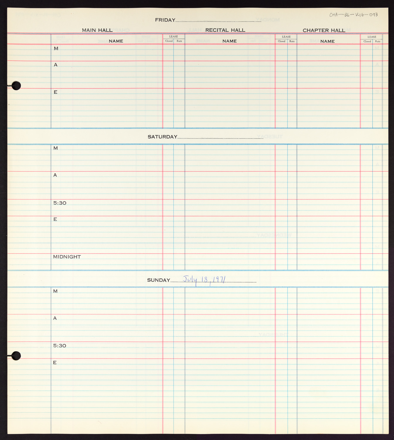 Carnegie Hall Booking Ledger, volume 16, page 93