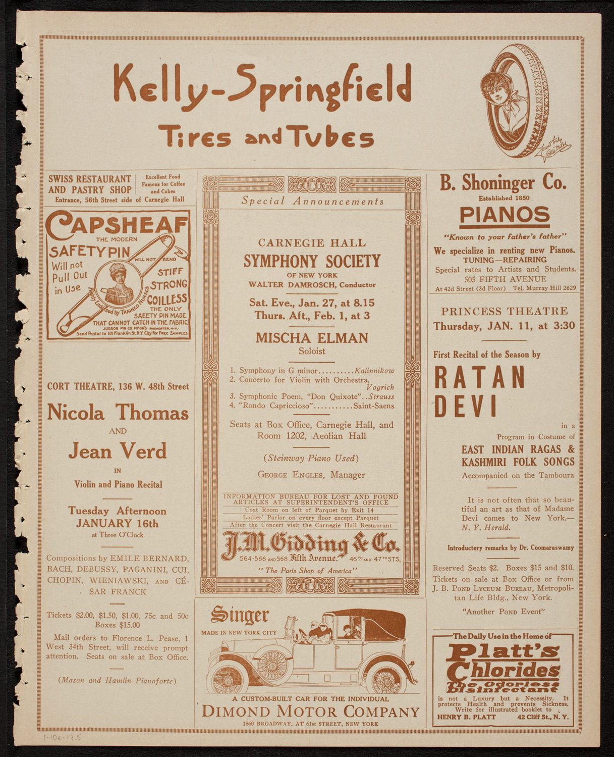 The Civic Forum, January 10, 1917, program page 9