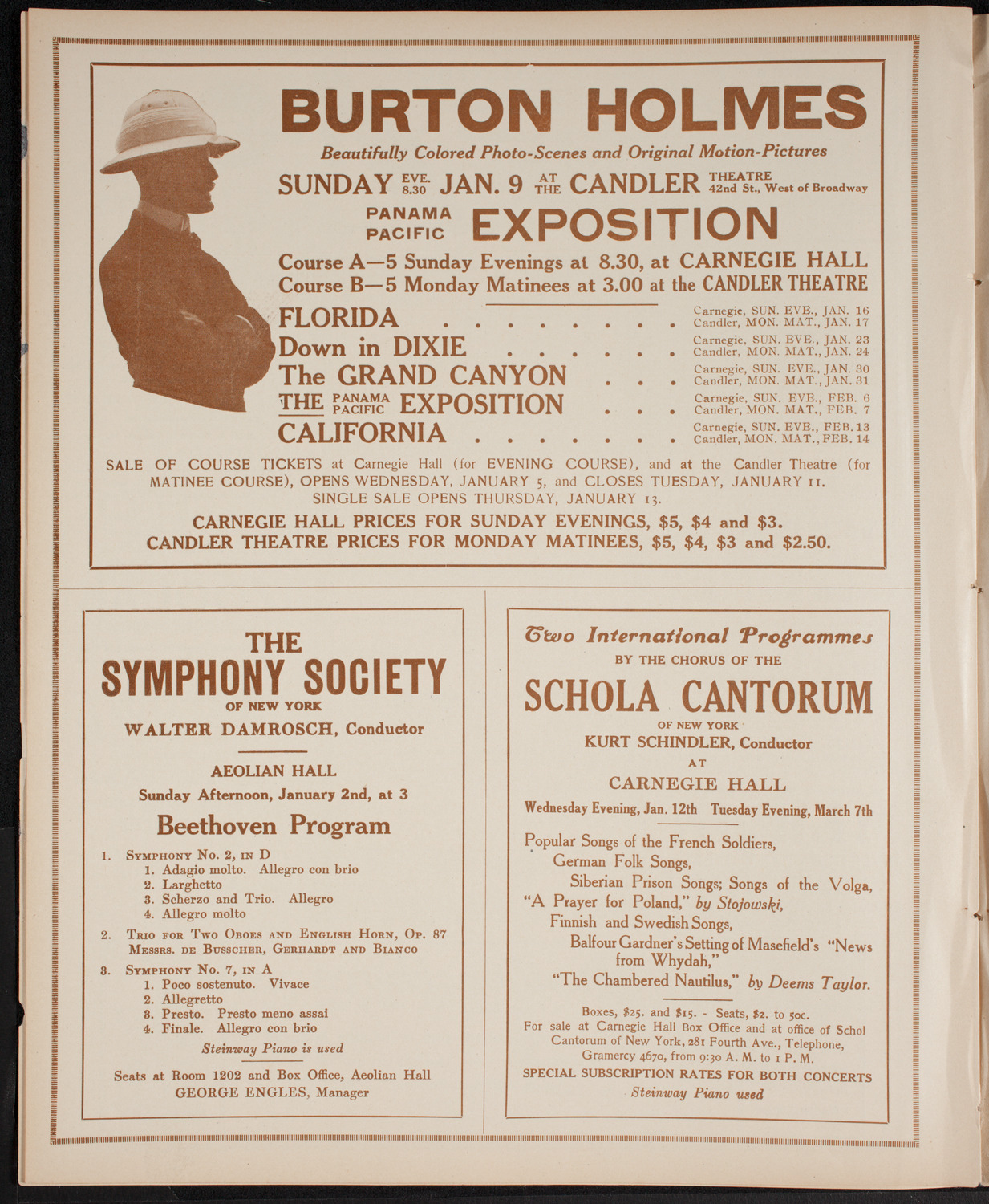 Fritz Kreisler, Violin, January 1, 1916, program page 8