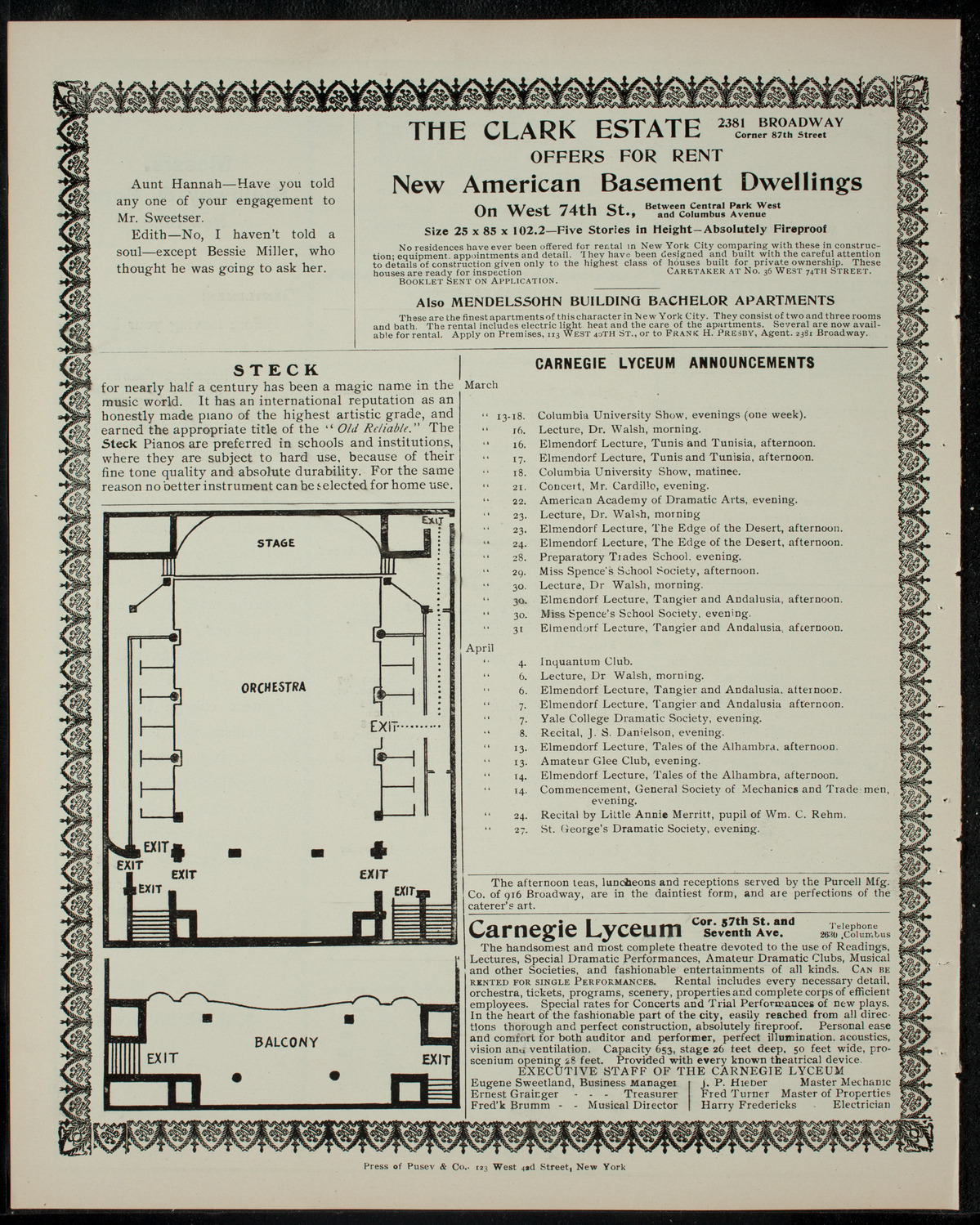 Columbia Varsity Show, March 15, 1905, program page 4