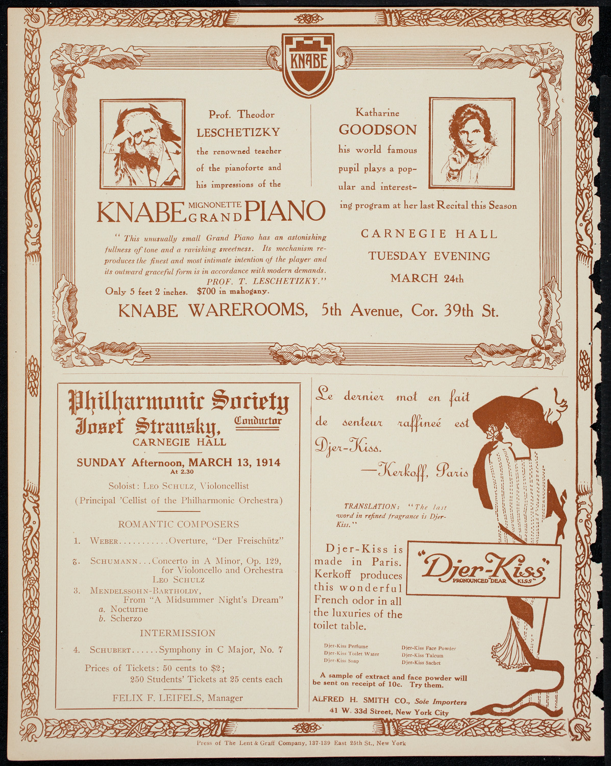New York Philharmonic, March 8, 1914, program page 12