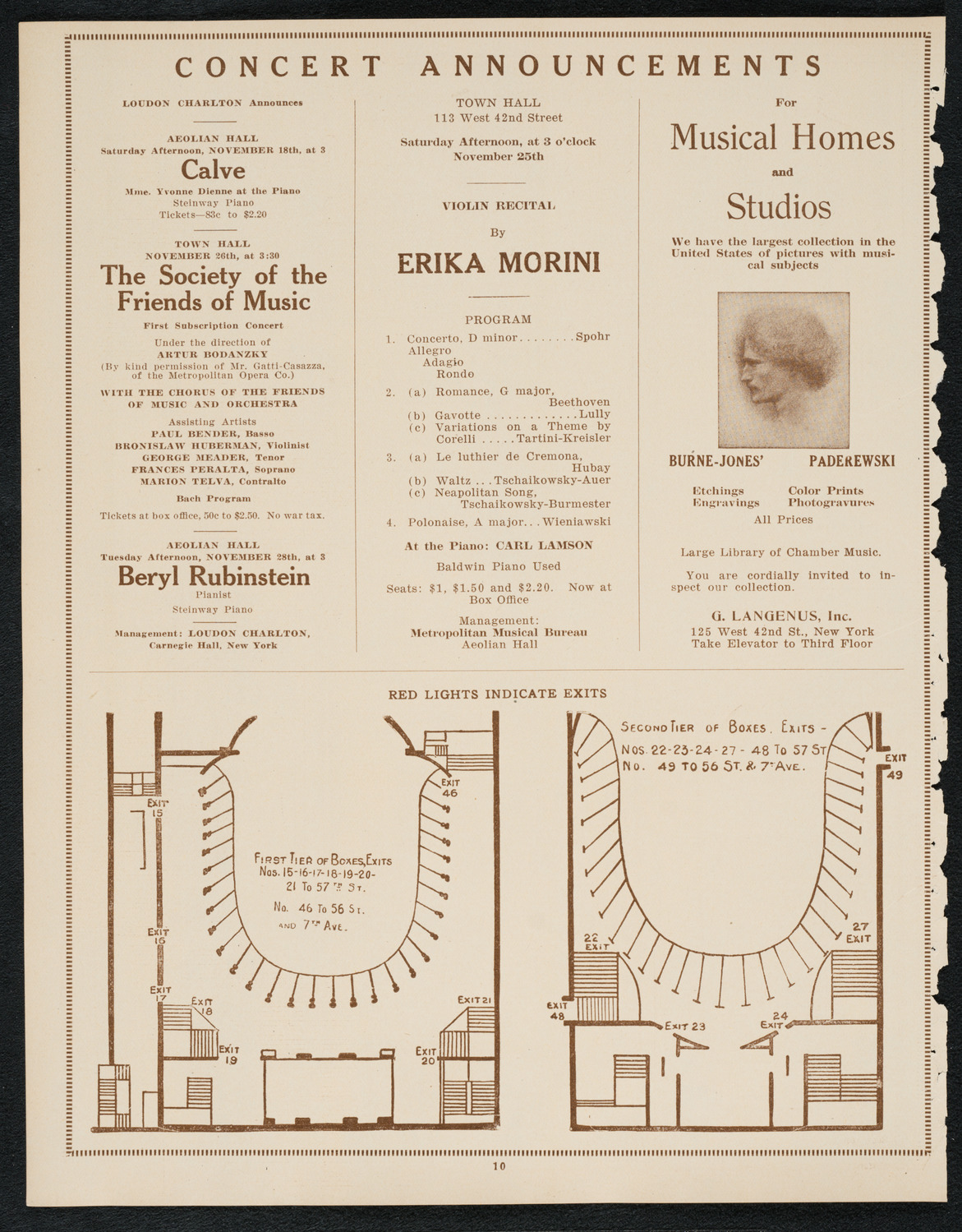 City Symphony Orchestra, November 18, 1922, program page 10