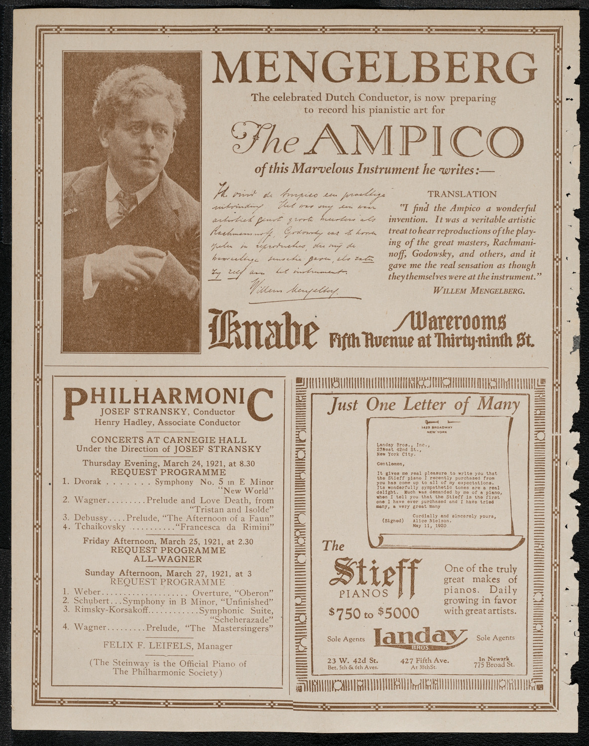 Jean Barondess, Soprano, March 19, 1921, program page 12