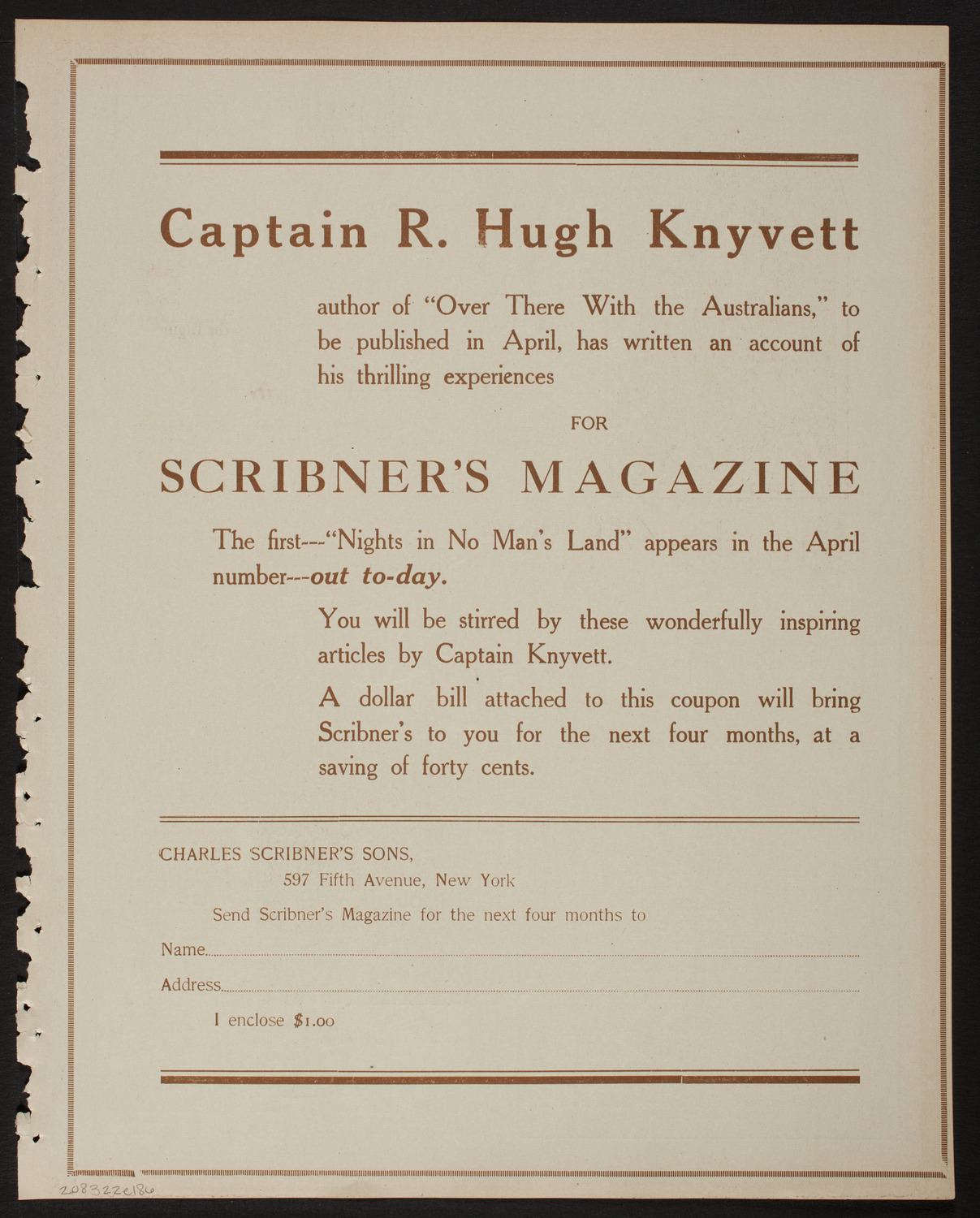 Lecture by Captain R. Hugh Knyvett, March 22, 1918, program page 11