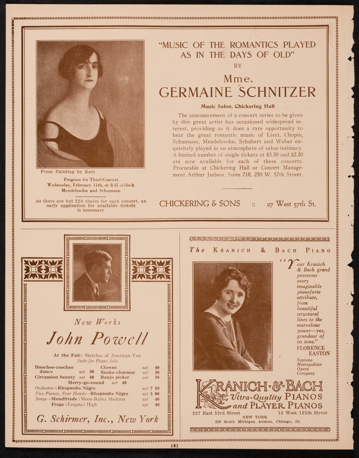 Frieda Hempel, Soprano, February 10, 1925, program page 6
