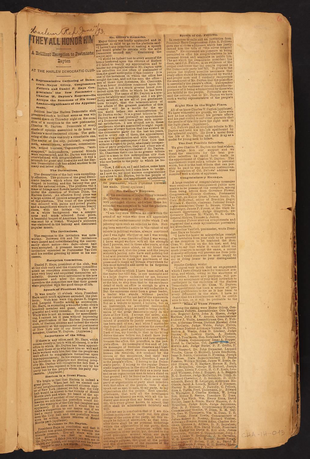 Isaac Hopper Scrapbook, page 13: 1893