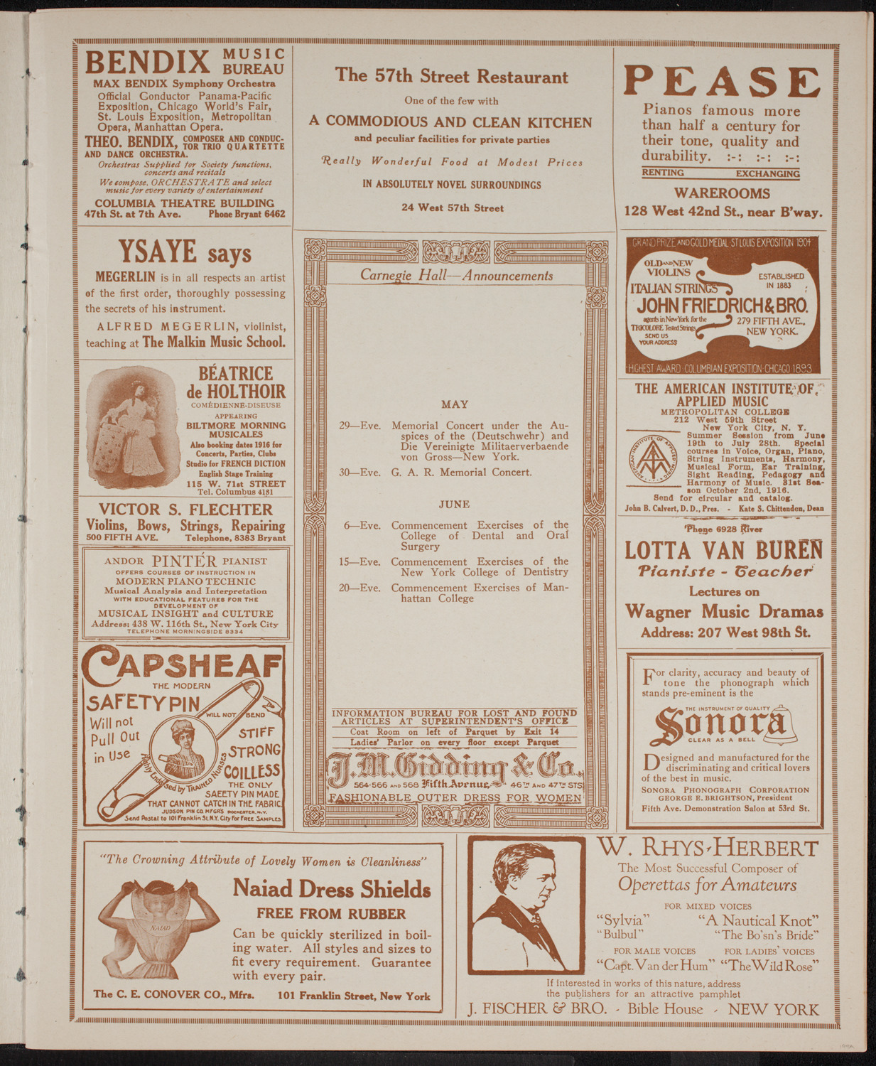 Benefit: Irish Relief Fund, May 27, 1916, program page 3