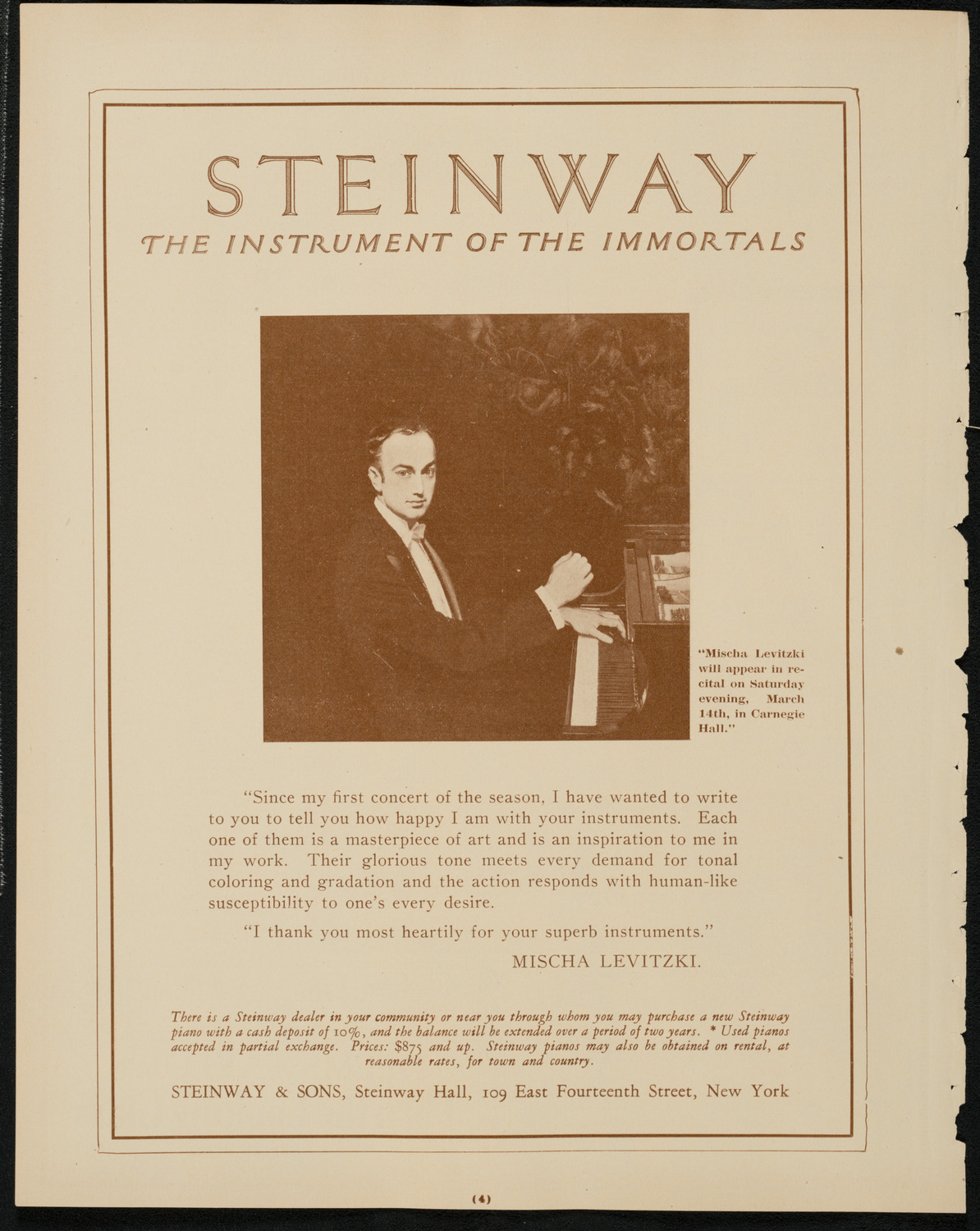 Boston Symphony Orchestra, March 14, 1925, program page 4