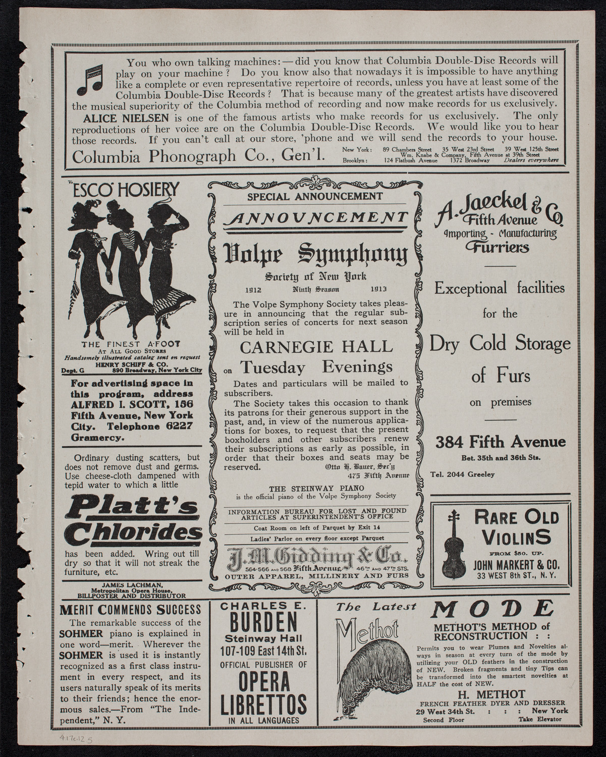 MacDowell Chorus, April 17, 1912, program page 9