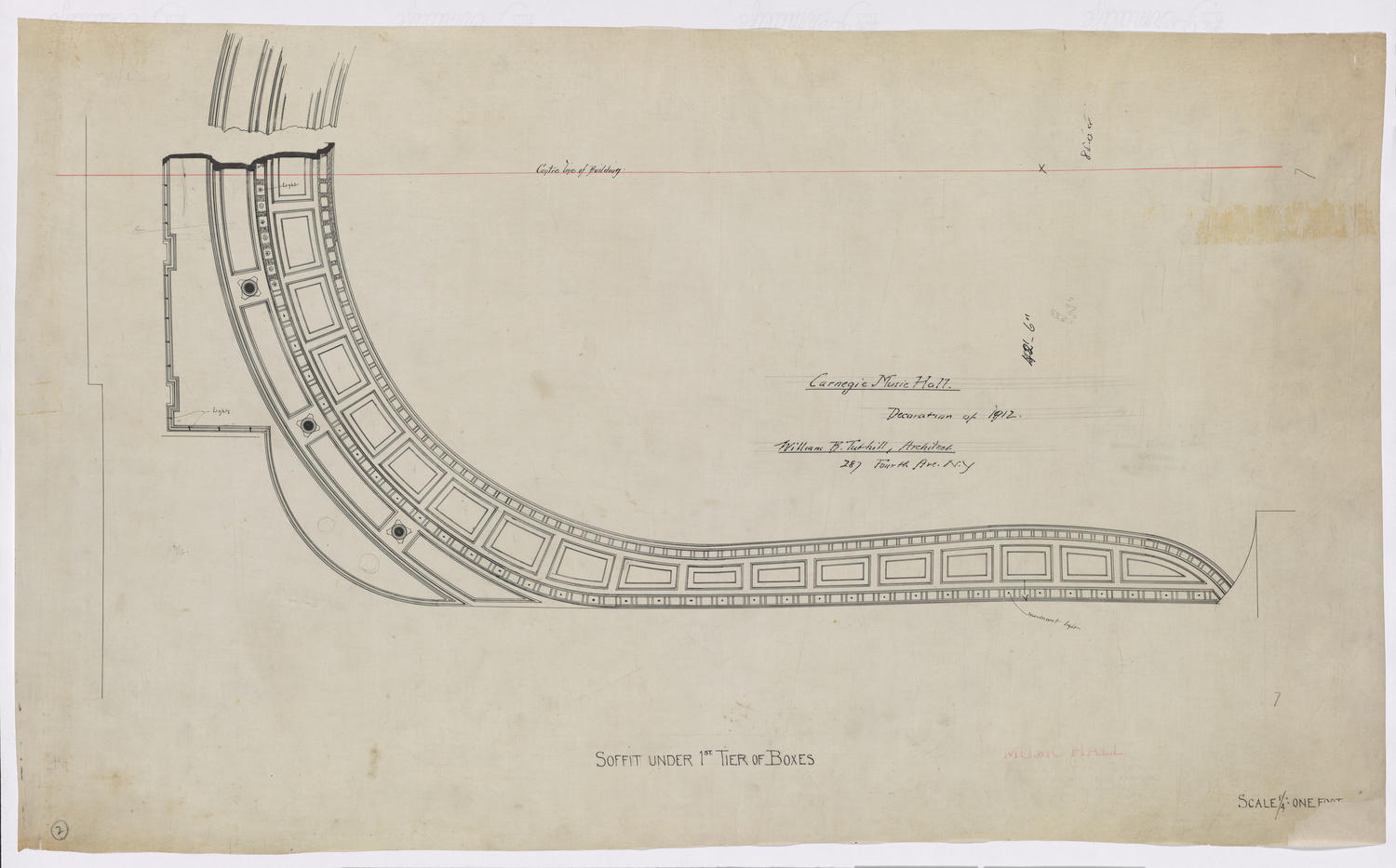 Soffit under First Tier boxes, 1912