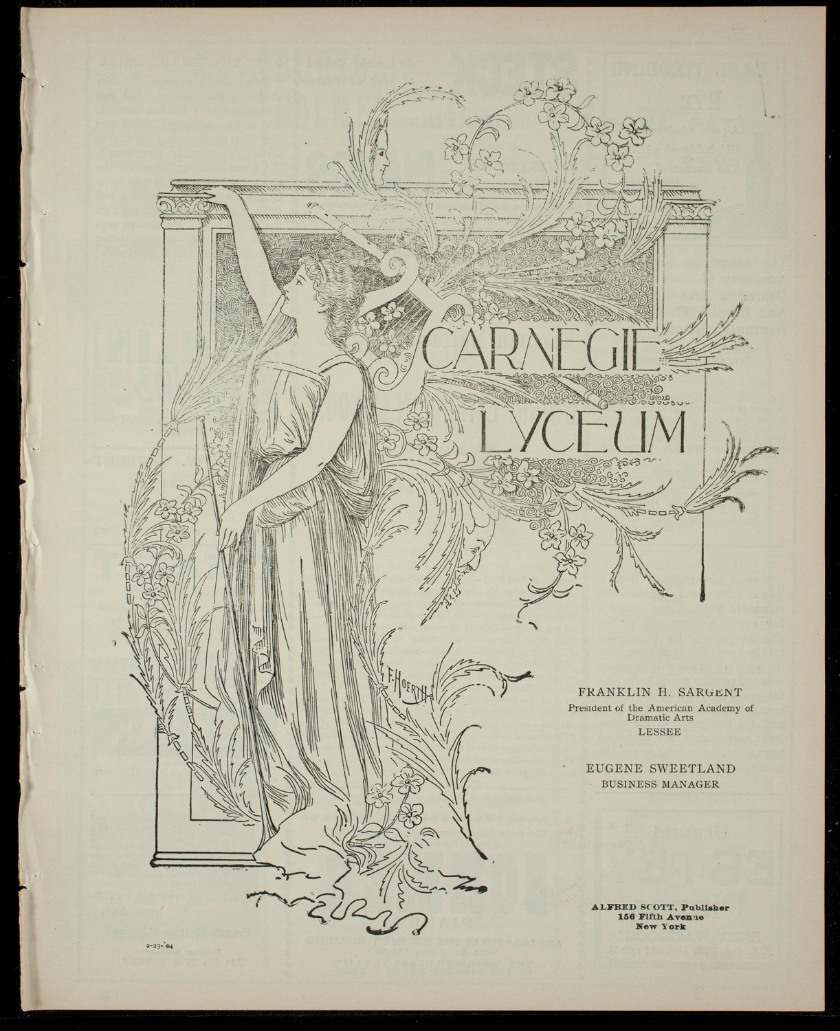 Elmendorf Lecture: Egypt, Yesterday and To-Day, February 23, 1904, program page 1