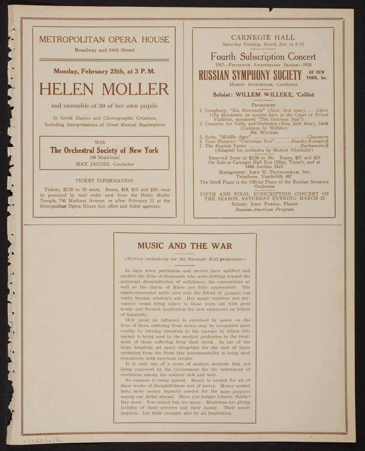 Meeting: Girls' Patriotic Service League, February 25, 1918, program page 11