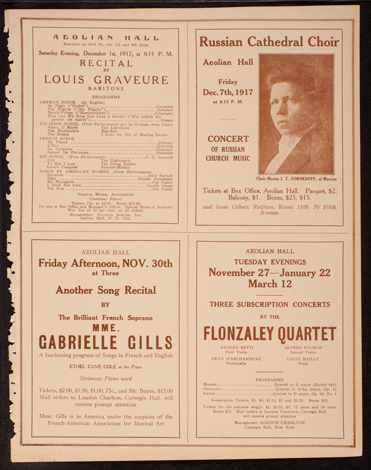 Home Symphony Concert: New York Philharmonic, November 21, 1917, program page 11