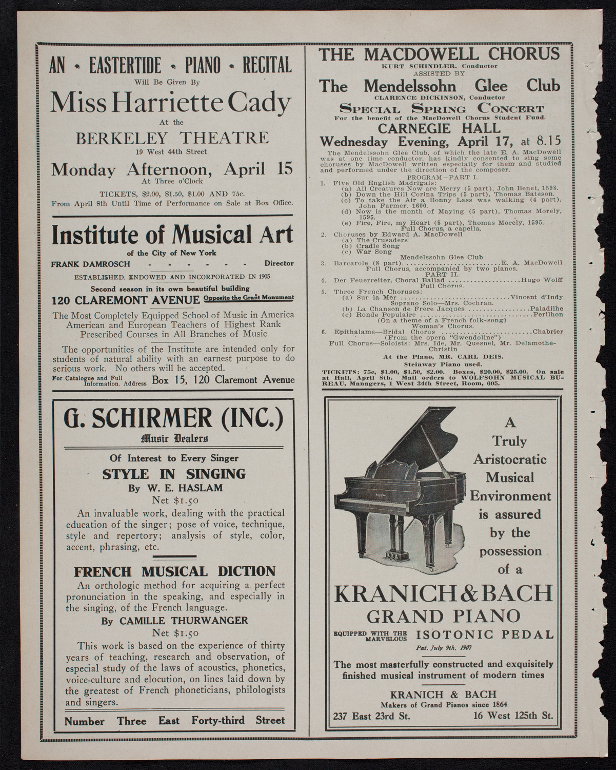 Brahms Festival: Oratorio Society of New York and New York Symphony Orchestra, March 25, 1912, program page 6