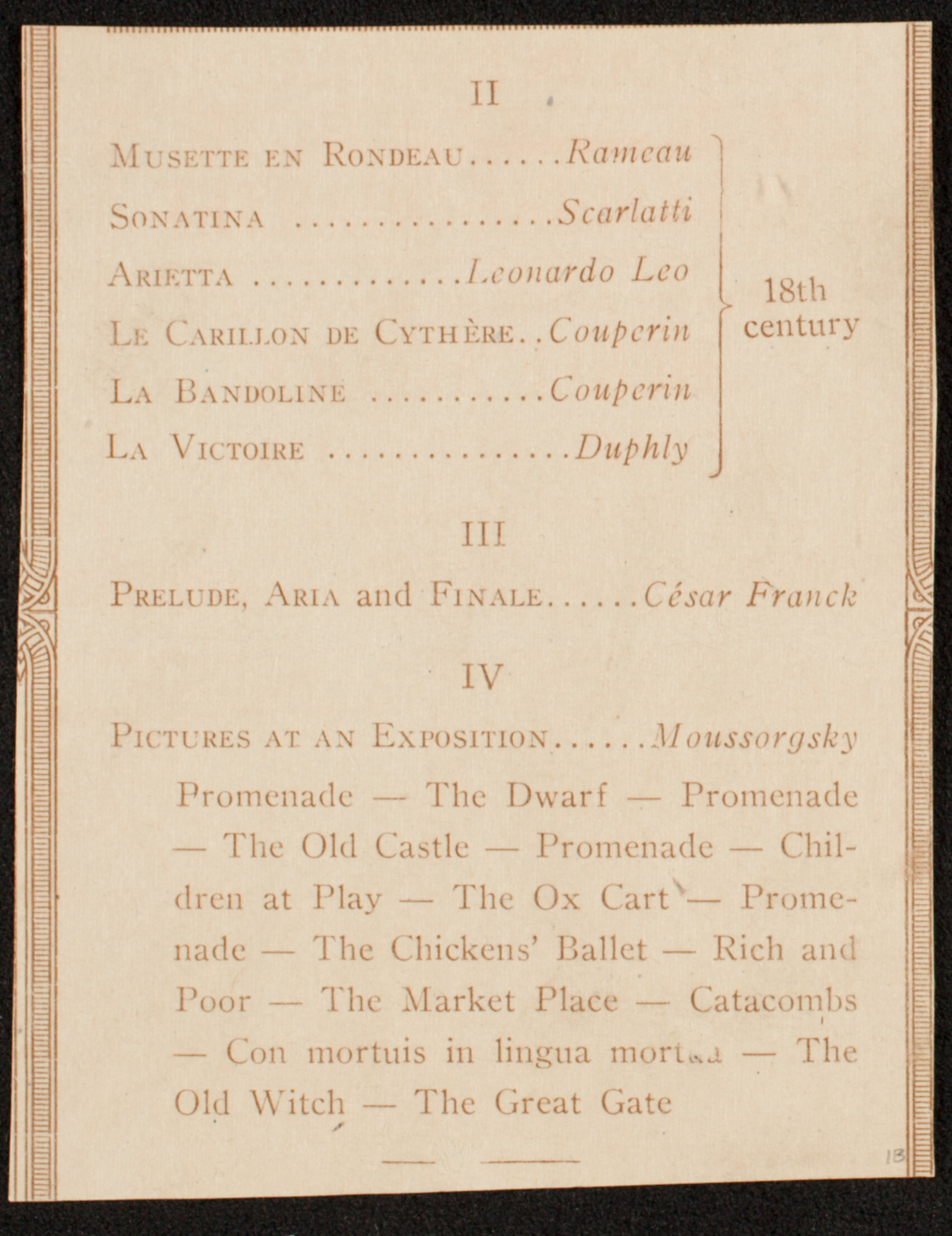 Harold Bauer, Piano, October 19, 1918, program page 3