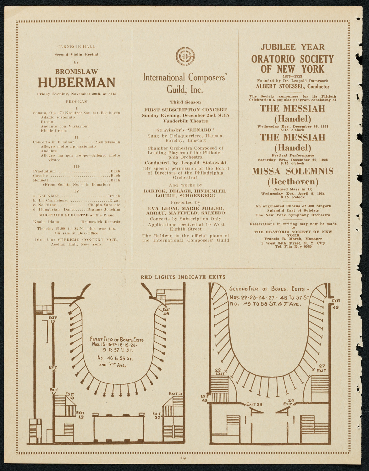 New York Philharmonic, November 23, 1923, program page 10