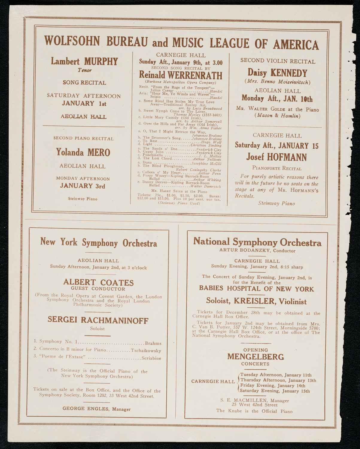 New York Philharmonic, December 31, 1920, program page 8
