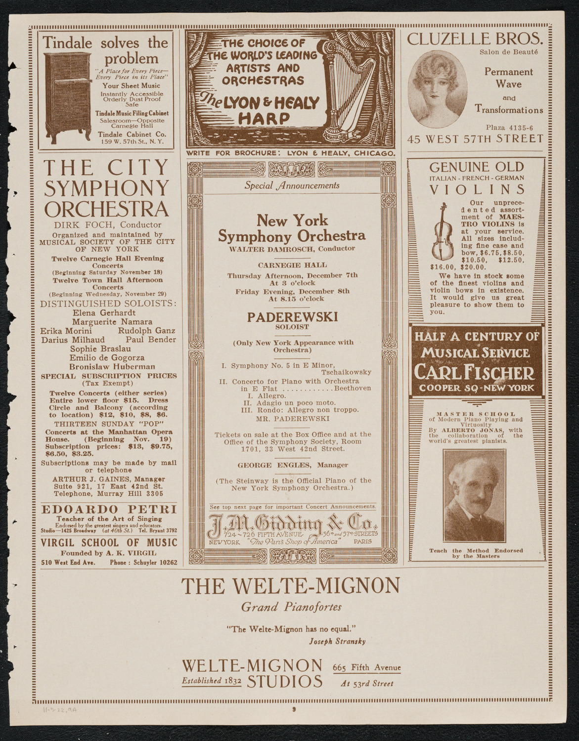 Isa Kremer, Soprano, November 5, 1922, program page 9