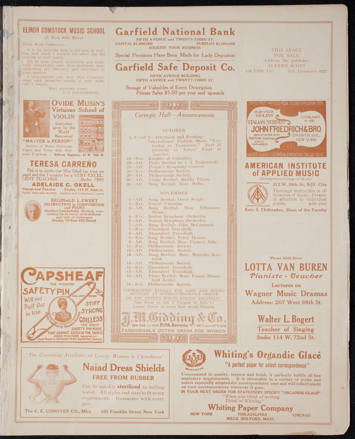 Tsingtau Orchestra, October 2, 1915, program page 3