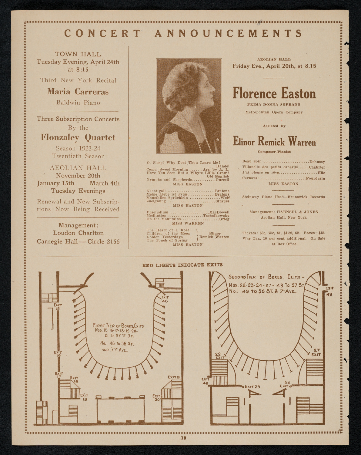 The Full Membership of The Philharmonic Orchestra, April 18, 1923, program page 10