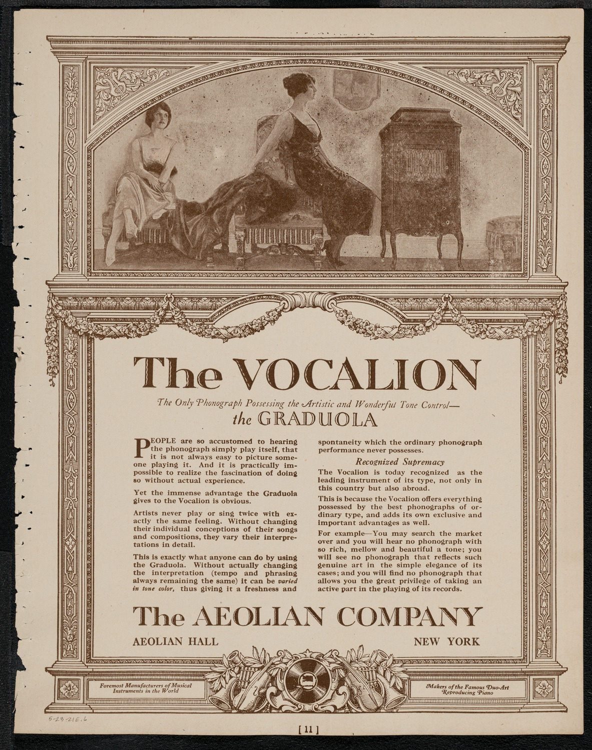 St. Mark's Methodist Episcopal Choir, May 23, 1921, program page 11