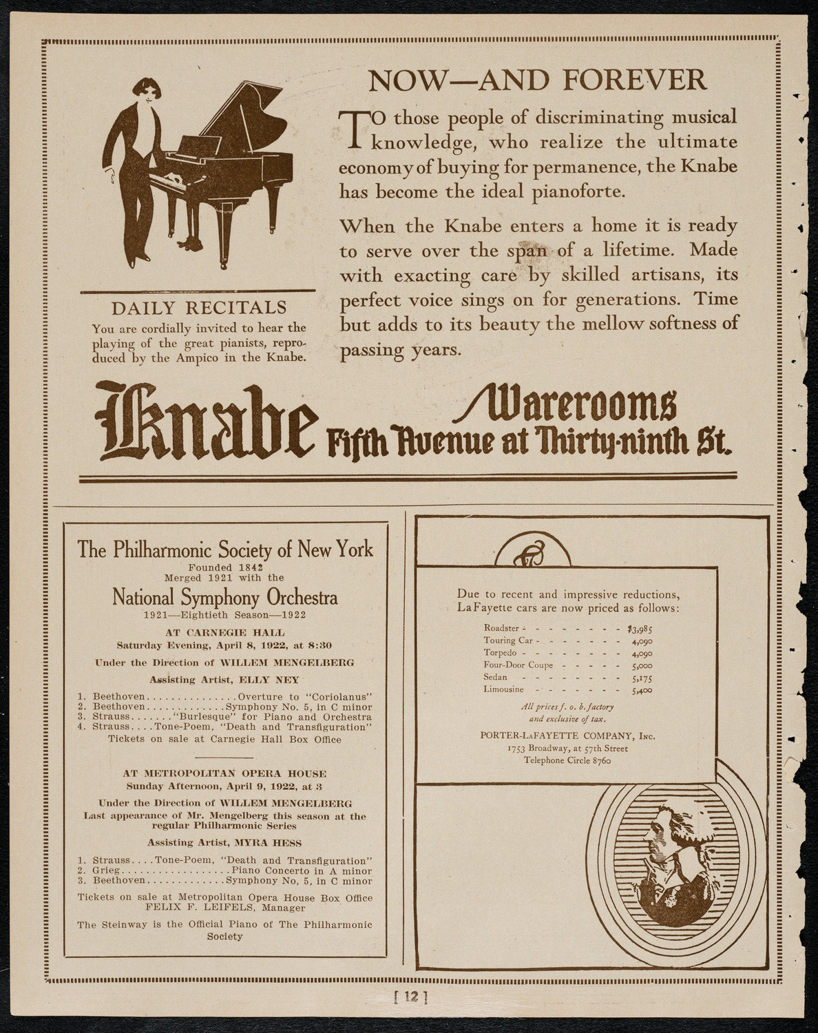 Toronto Mendelssohn Choir, April 4, 1922, program page 12