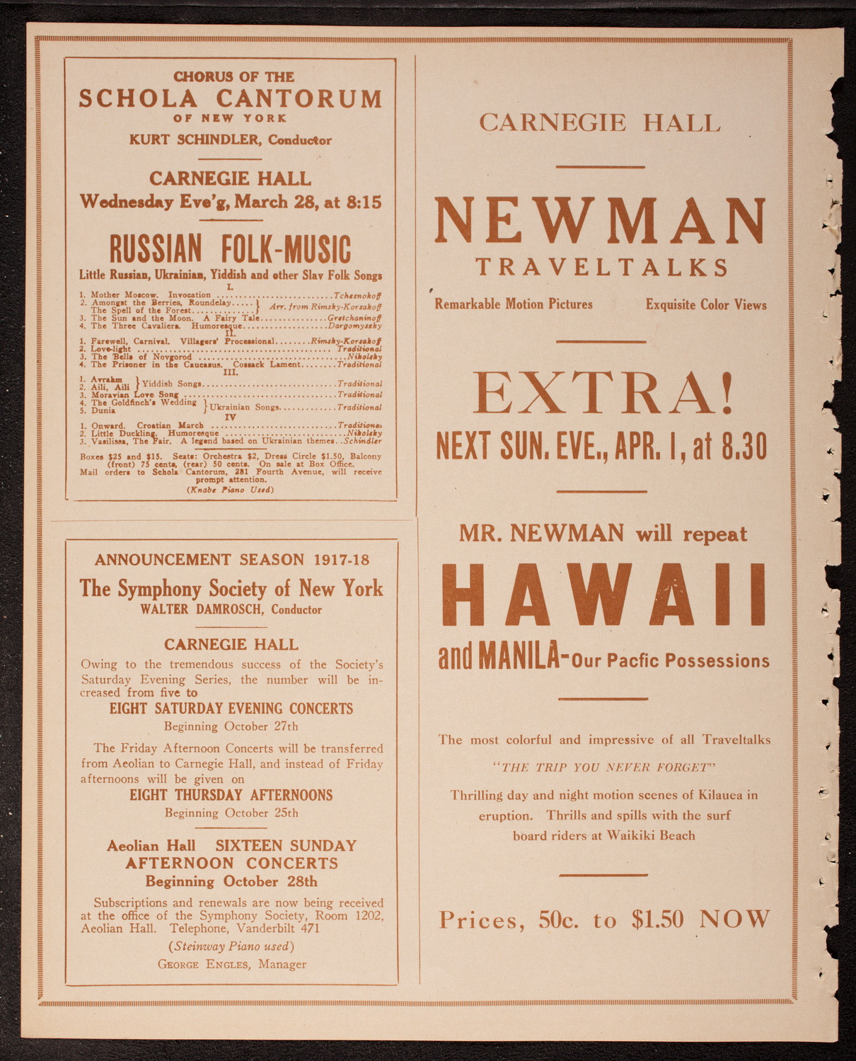 Newman Traveltalks: Hawaii and Manila, March 25, 1917, program page 8