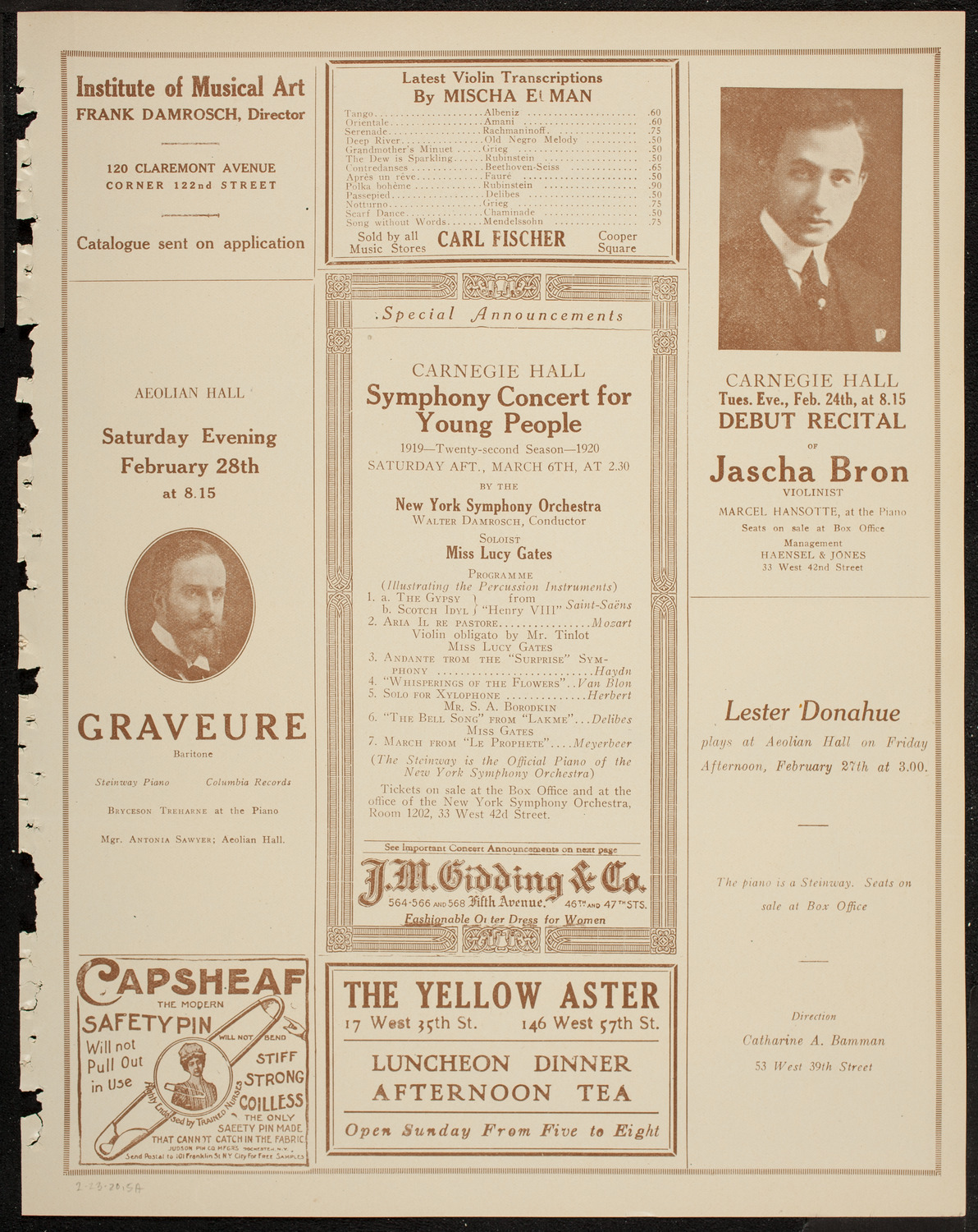 Mabel Garrison, Soprano, February 23, 1920, program page 9
