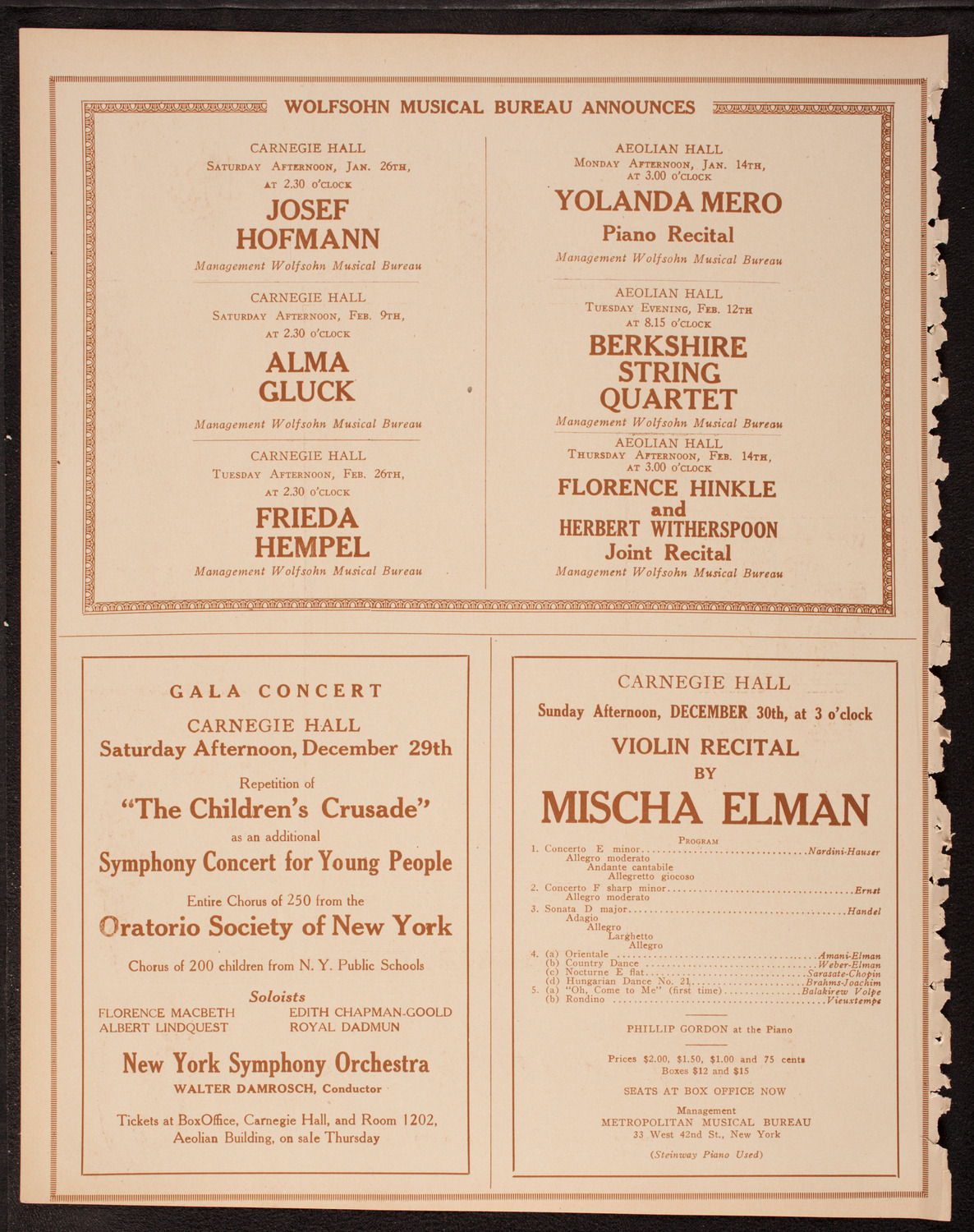 New York Symphony Orchestra, December 15, 1917, program page 8