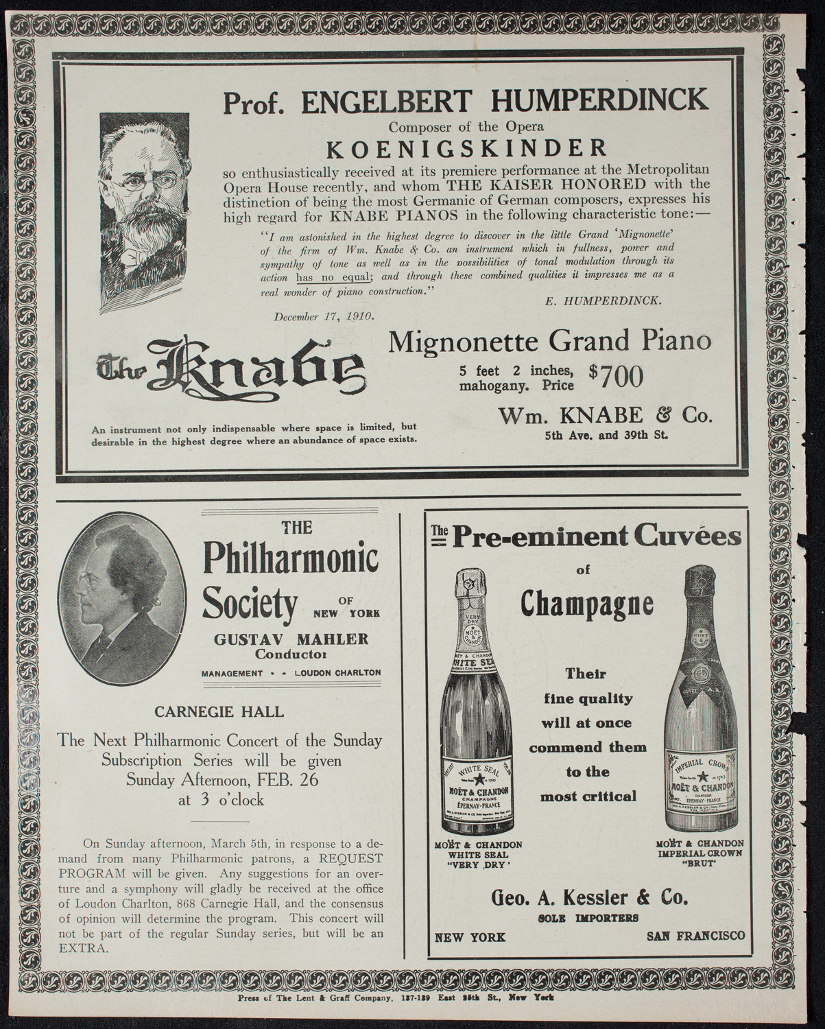 Boston Symphony Orchestra, February 23, 1911, program page 12