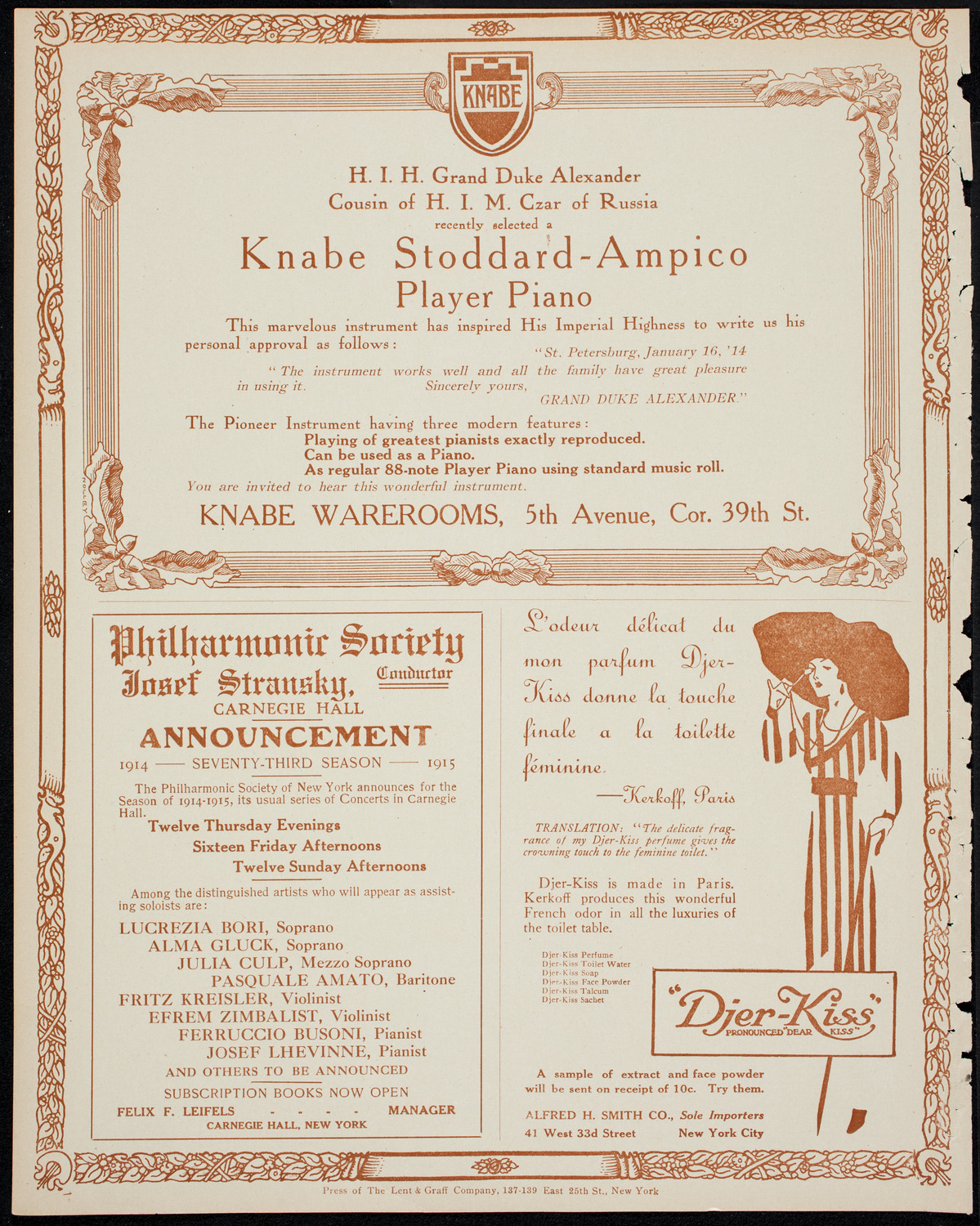 Josef Hofmann, Piano, April 4, 1914, program page 12