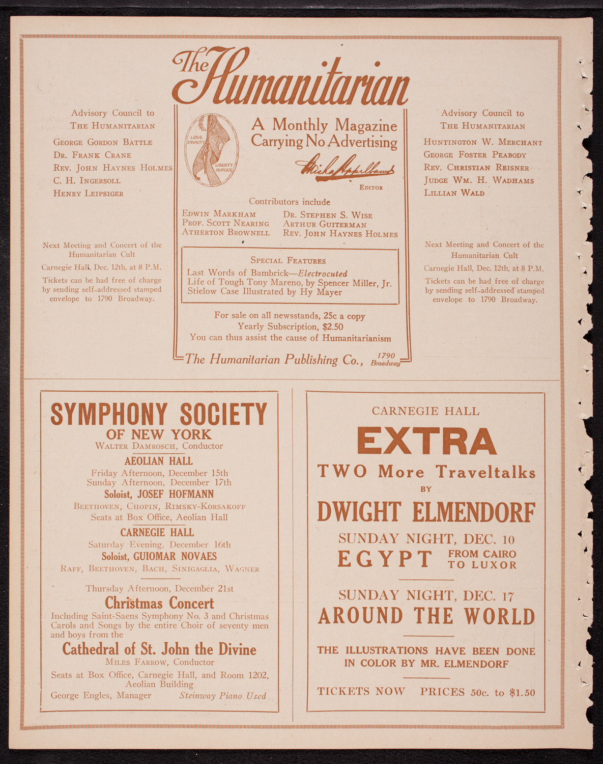 Oratorio Society of New York, December 6, 1916, program page 8