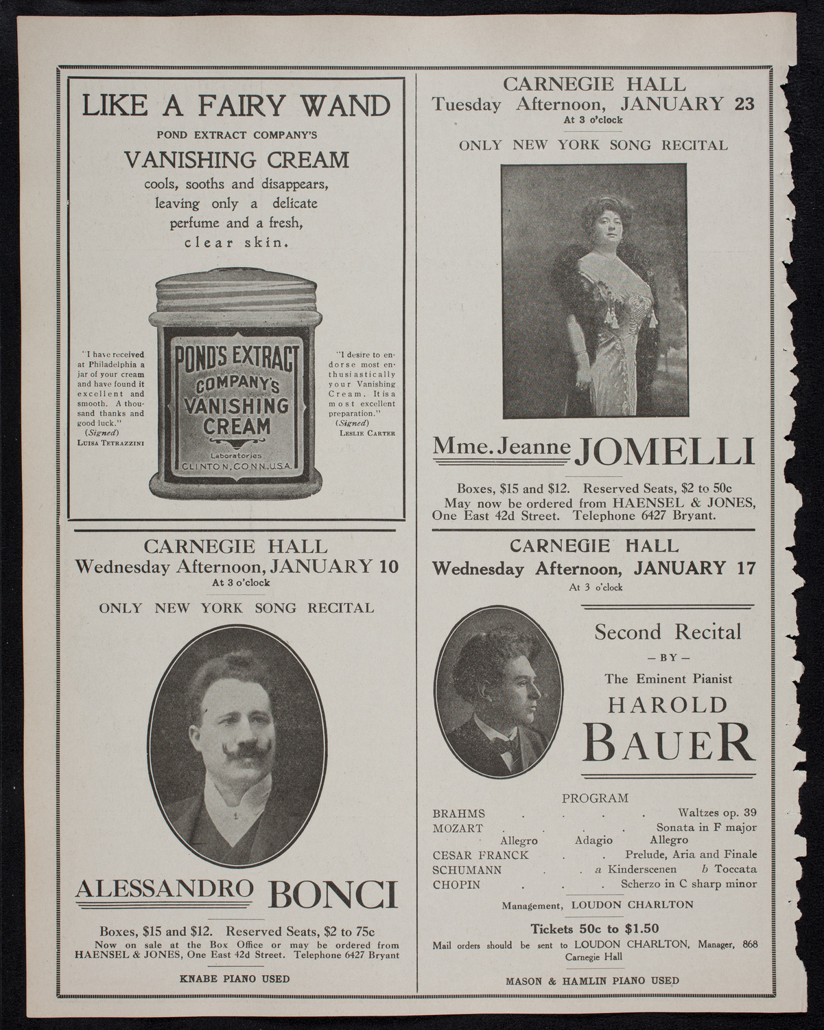 Volpe Symphony Society of New York, January 9, 1912, program page 8