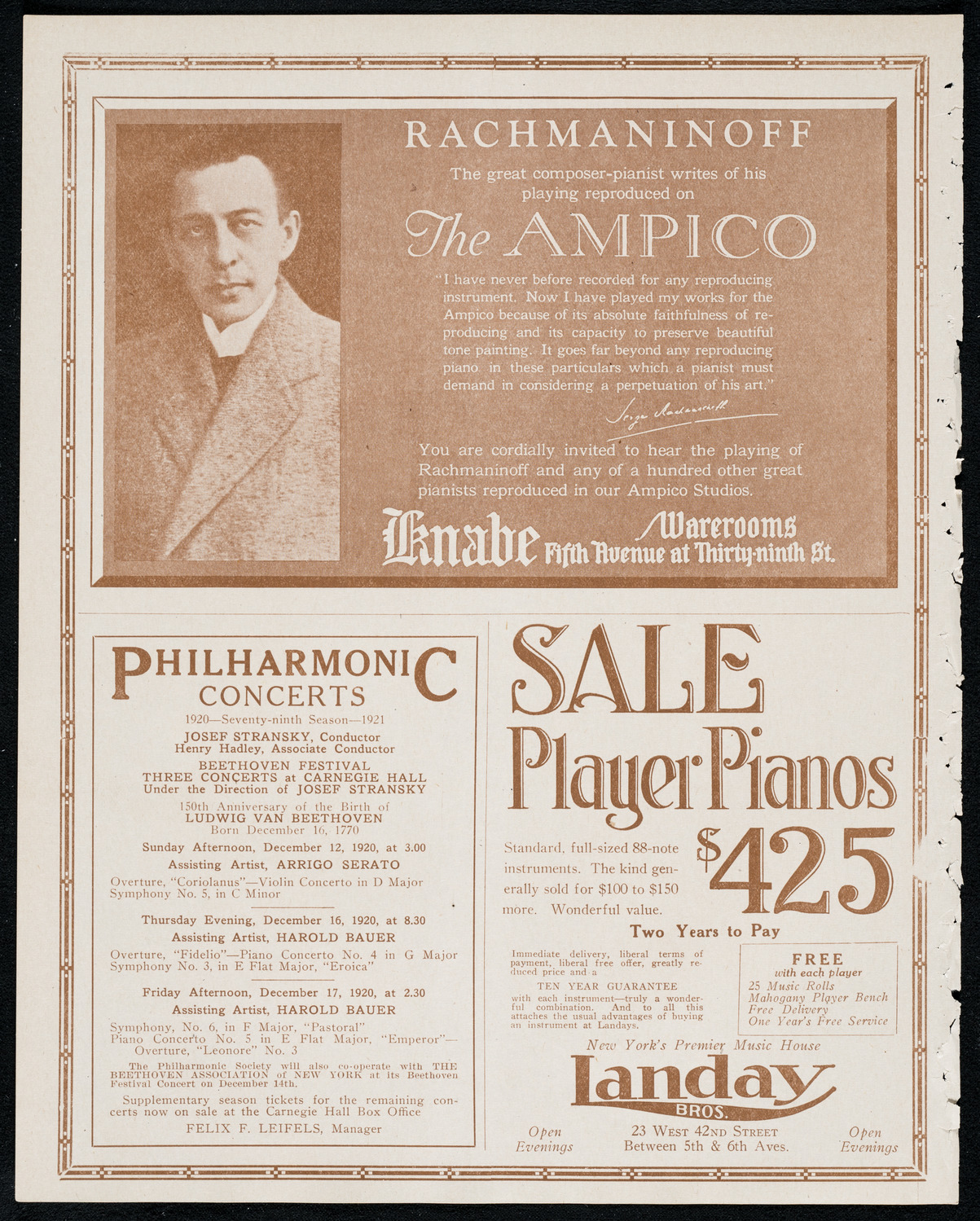 New York Symphony Orchestra, December 10, 1920, program page 12