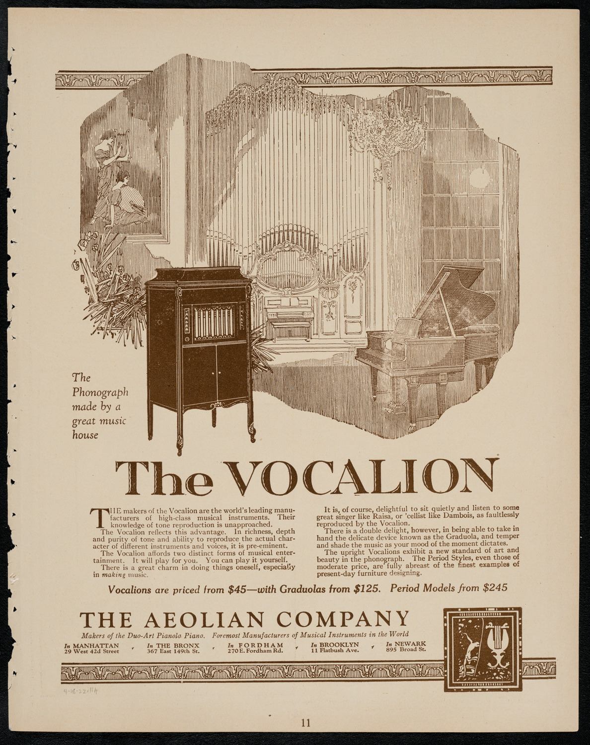 Sir Arthur Conan Doyle, April 18, 1922, program page 11