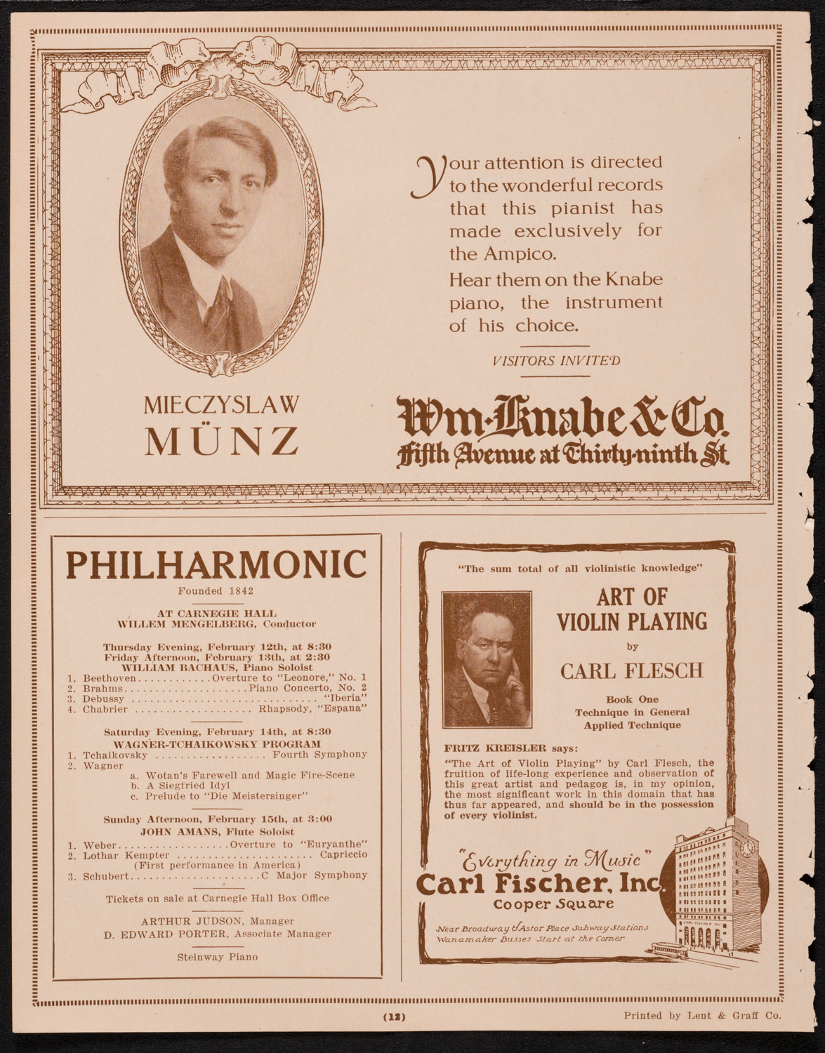 State Symphony Orchestra of New York, February 11, 1925, program page 12