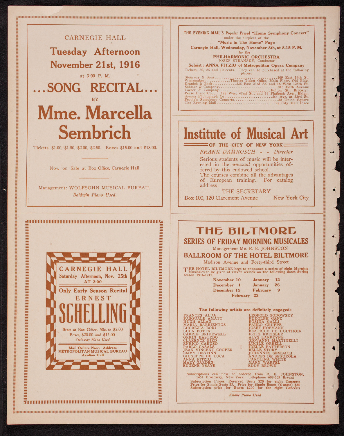 Elmendorf Lecture: Mexico, November 6, 1916, program page 2