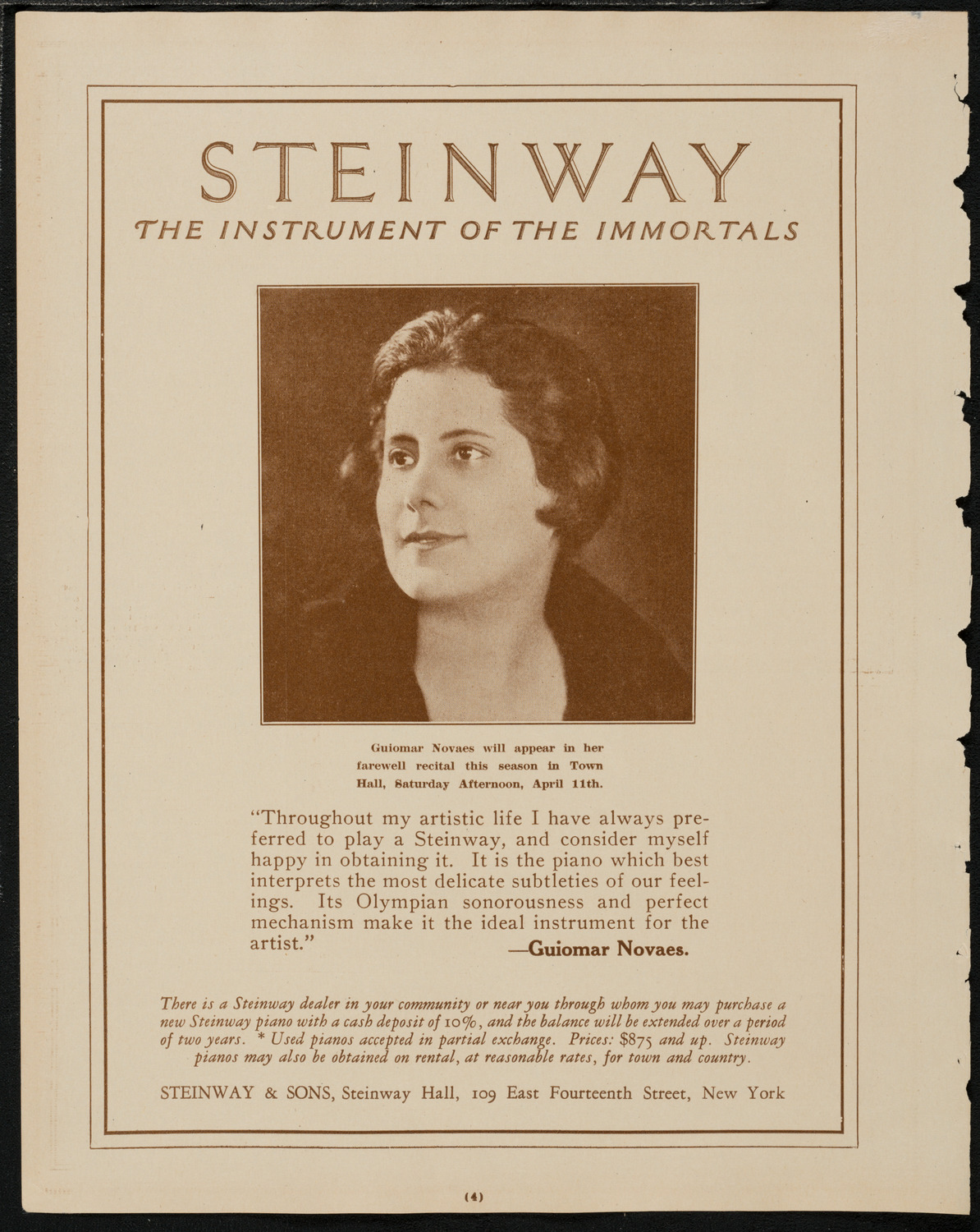 Freiheit Jubilee Concert, April 4, 1925, program page 4