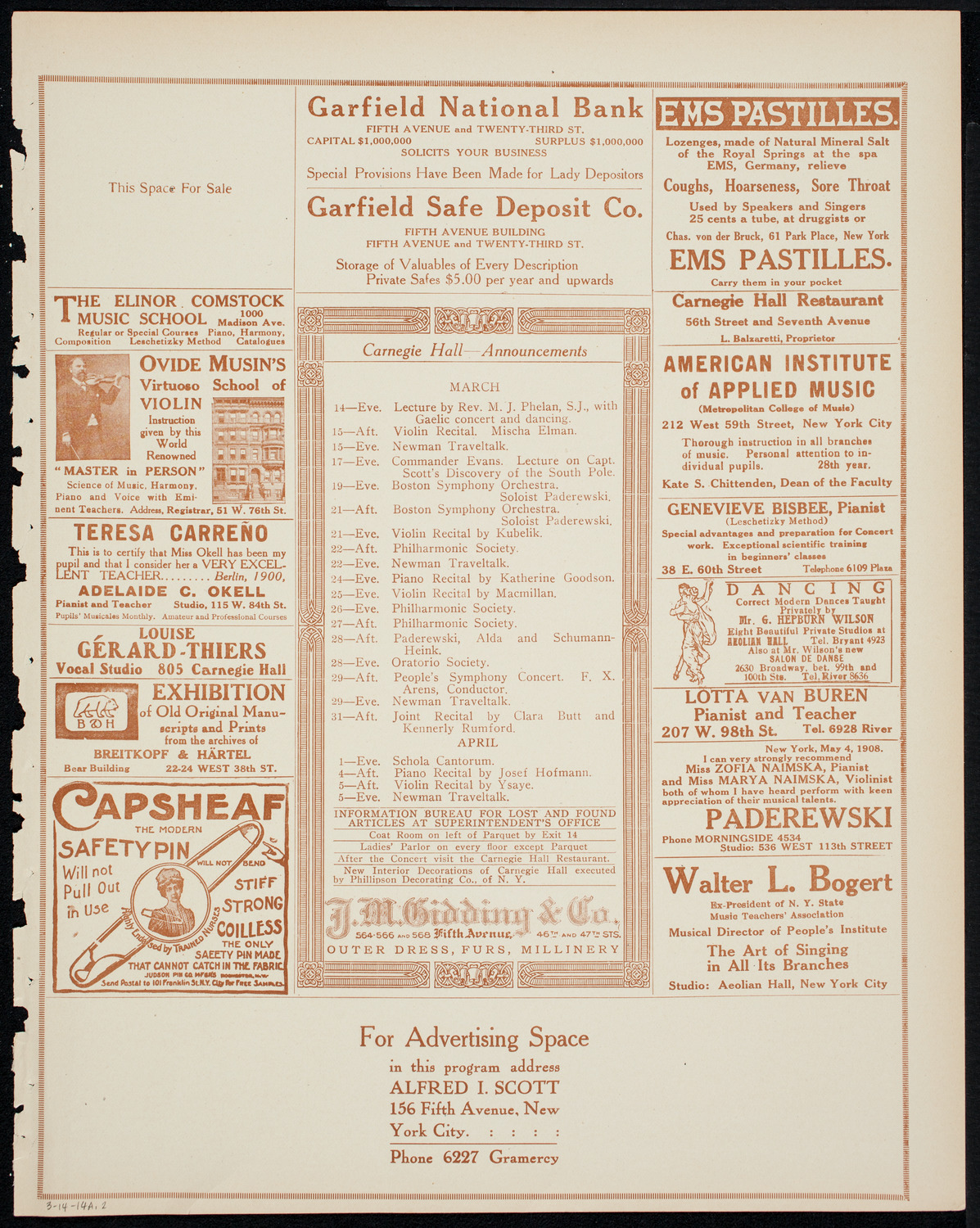 Symphony Concert for Young People, March 14, 1914, program page 3