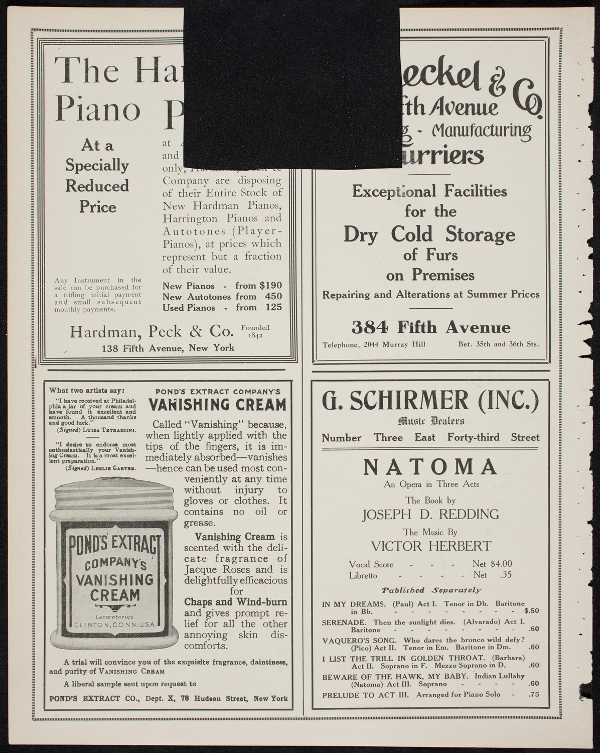 David Bispham, Baritone, May 21, 1911, program page 8