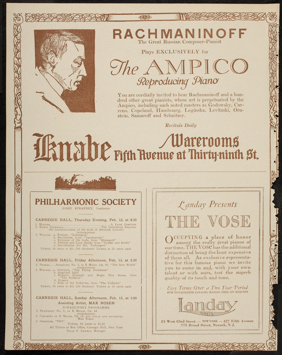 New York Symphony Orchestra, February 12, 1920, program page 12
