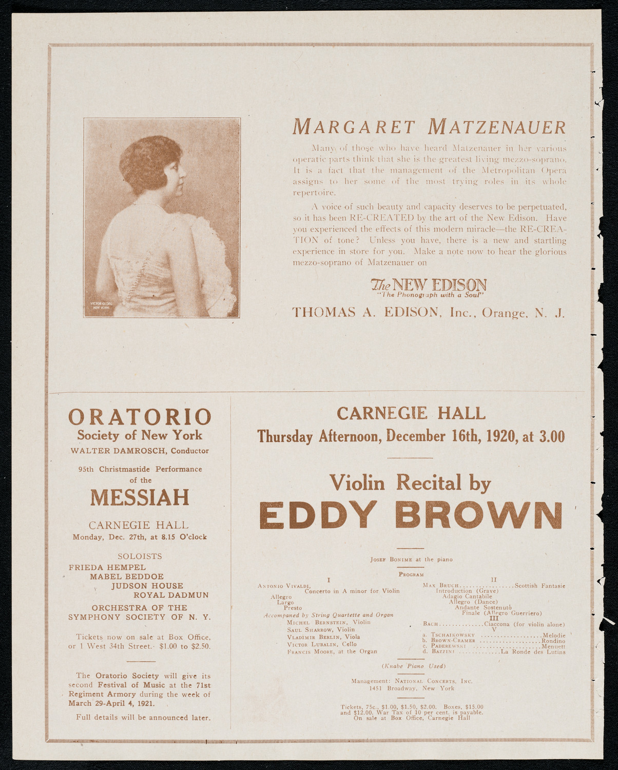 New York Symphony Orchestra, December 9, 1920, program page 2