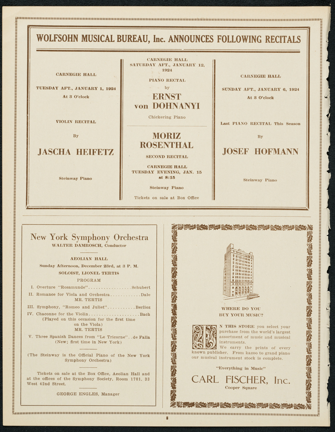 Harvard Glee Club, December 22, 1923, program page 8