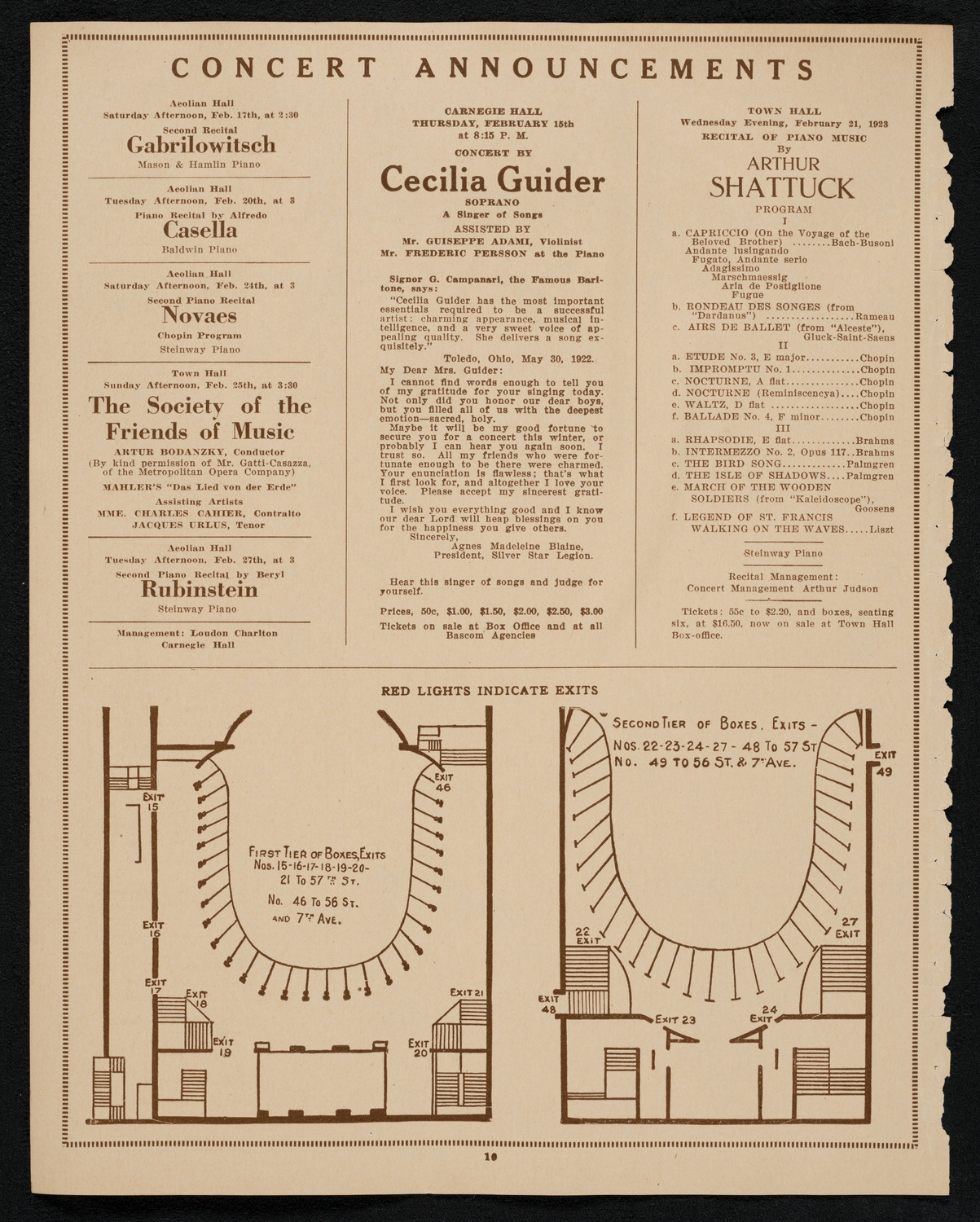 City Symphony Orchestra, February 12, 1923, program page 10